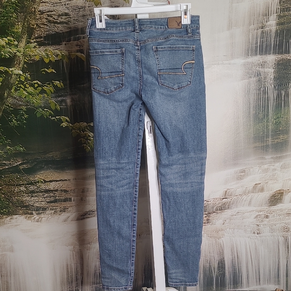 American Eagle Outfitters Womens 2 Short High Rise Skinny Denim Blue Jeans